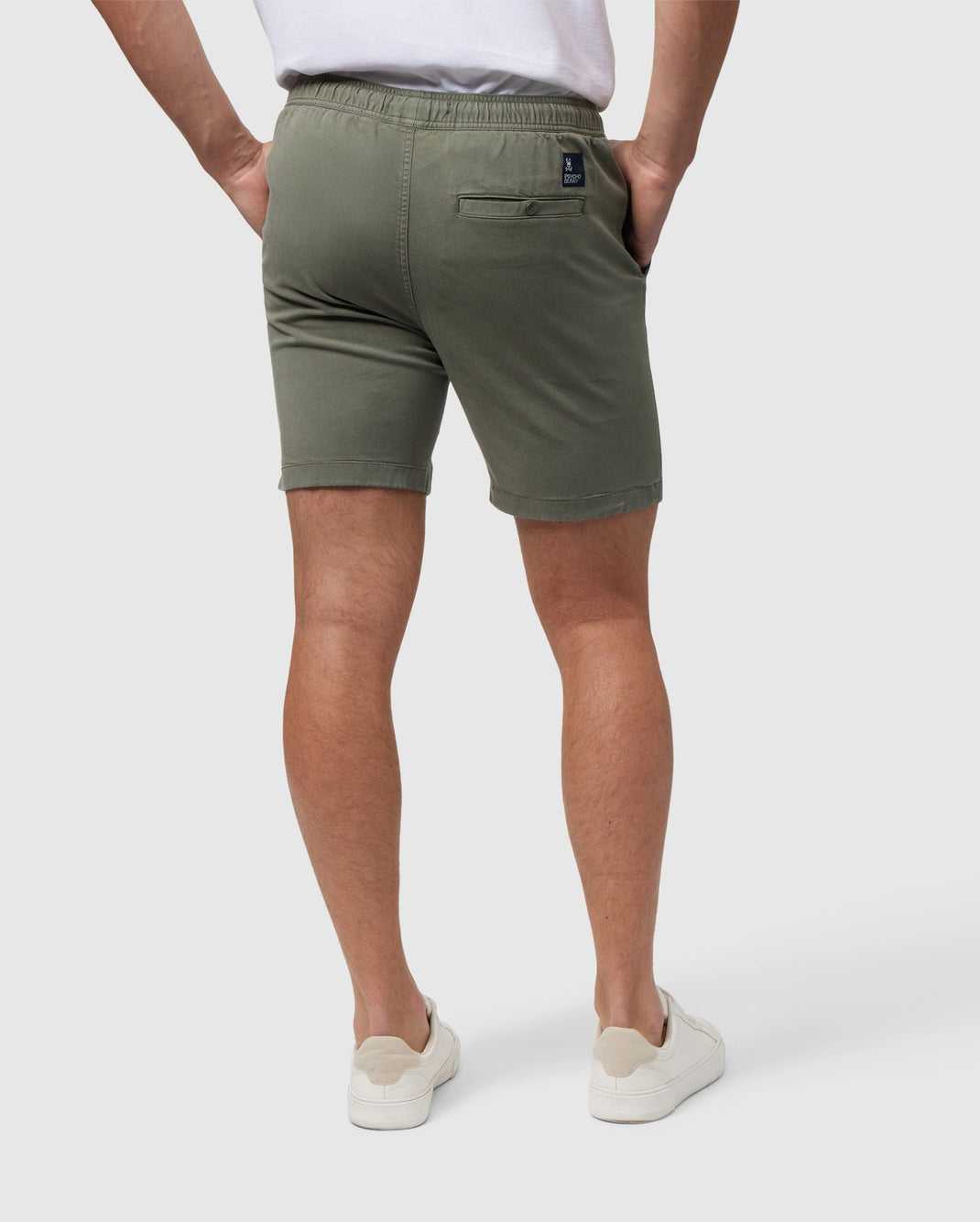 Short Psycho Bunny Willis Stretch Tencel Short Vert Homme | RRX-63435815